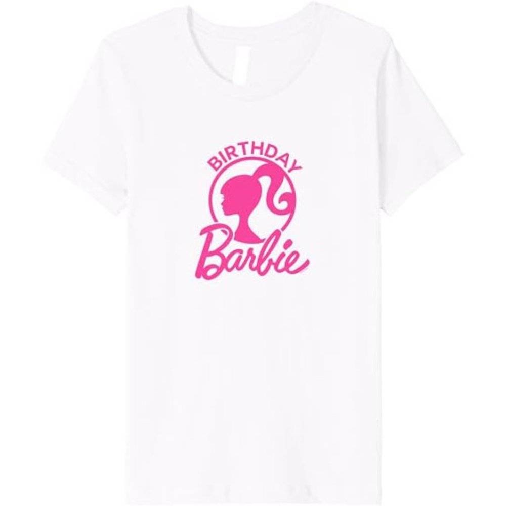 NEW! Barbie Birthday Girl Size Large 14/16 T-Shirt Mattel Amazon Merch on Demand